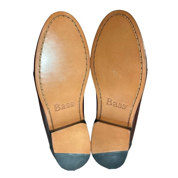 GH Bass Mens Tassel Loafers Brown Burgundy Leather Size 9.5 NEW - Picture 4 of 10